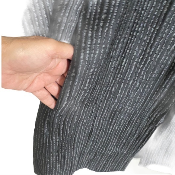 EILEEN FISHER Black and Gray Silk Open Front Duster Jacket, size S - Picture 5 of 10